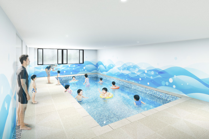 清摂福祉会 庚午の保育園に屋内プール棟 酷暑でも遊べる多目的ホールも